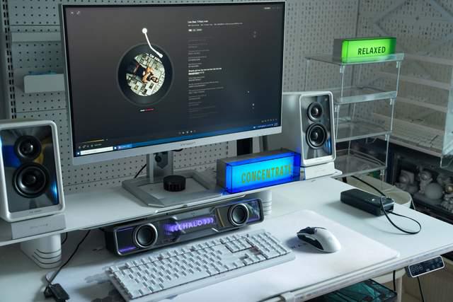 Halo SoundBar点亮你的桌面新纪元j9九游会入口光影律动音浪来袭！漫步者花再(图1)
